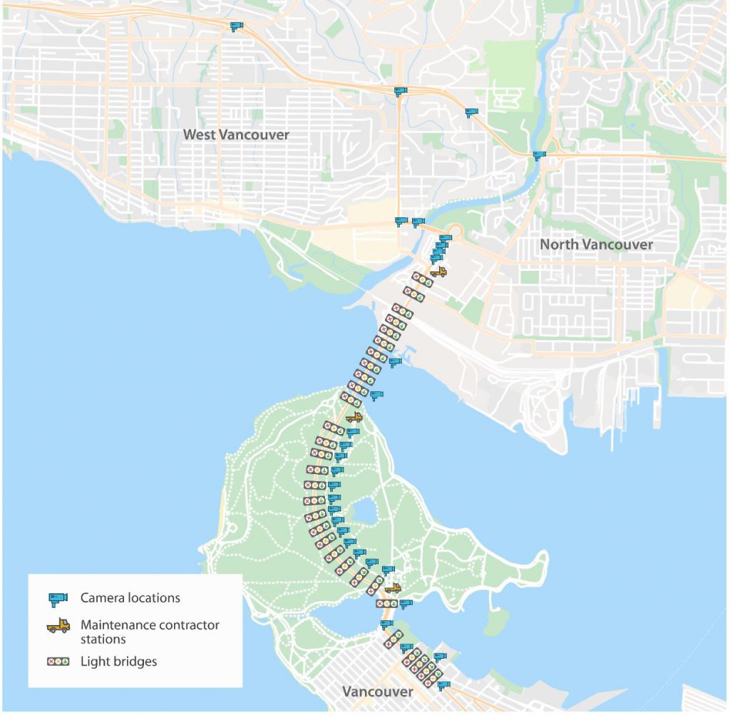 バンクーバーに掛かる3車線の橋 ライオンズゲートブリッジ の交通管制の謎 Fly In B C